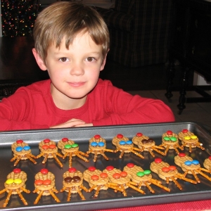 C with reindeer cookies