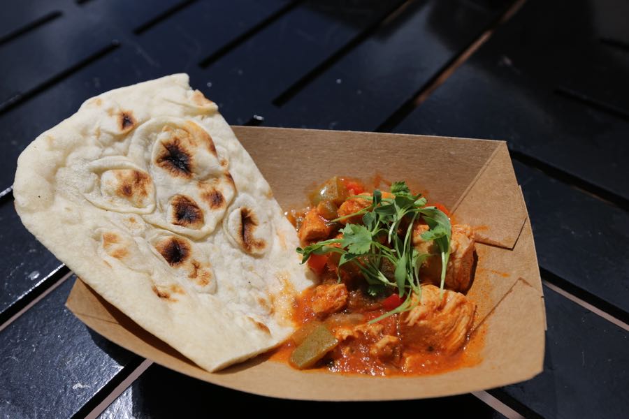 Buttered Chicken With Micro Cilantro And Naan Bread