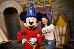 Picture of Sorcerer Mickey and a very jetlagged Ruby