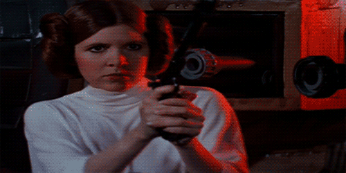 Leia shooting stormtroopers.gif