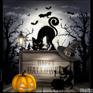 Halloween, halloween , gif , animated , deco , orange , black , white ,  ghost - Free animated GIF - PicMix