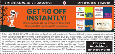 Gift Cards - Stater Bros. Markets