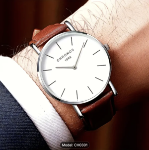CHRONOS Mens Stylish Minimalist Classic Watch with Faux Leather Strap 10mm.png