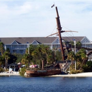 Beach Club shipwreck slide.