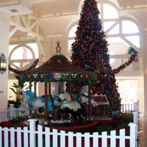 Beach Club tree and carousel.