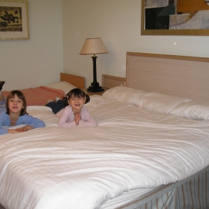 The bedroom at The Hilton, Gatwick