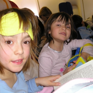 Girls waiting for take off