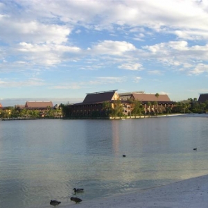 Polynesian from Grand Floridian walkway