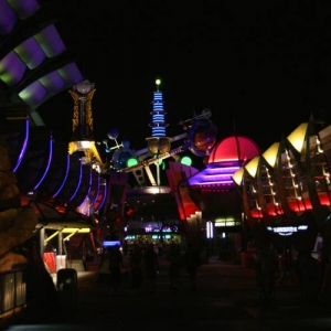 Tomorrow Land at night