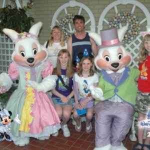 With Mr and Mrs Easter Bunny