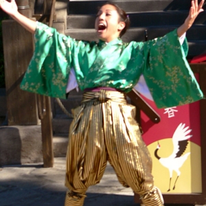 street story teller at Japan at christmas