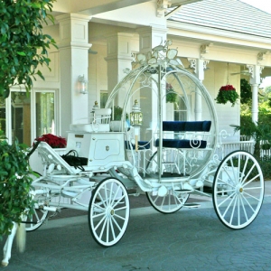 Crystal coach at wedding chapel