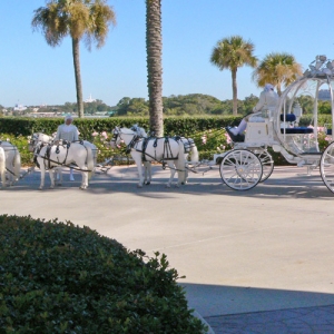 Crystal coach at wedding chapel