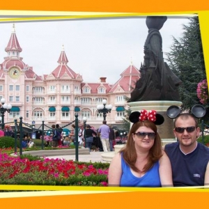 Jackie & I outside the Disneyland hotel