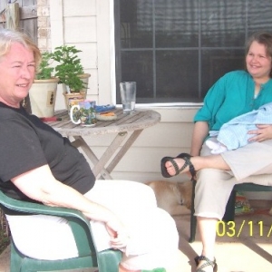 Amah Marty and Amelia get some sun