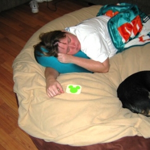 lime green mickey and sleeping pic