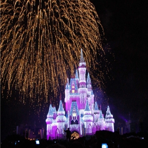 Holiday Castle During Wishes