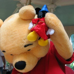 Pooh Talking to Mickey