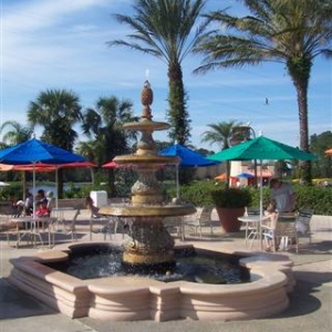 Plaza fountain outside of Old Port Royale.