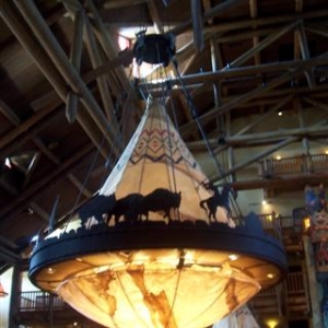 Lobby chandelier.