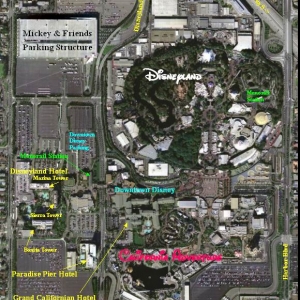 Aerial View of Disneyland Resort