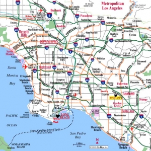 Map of Los Angeles Area & Orange County