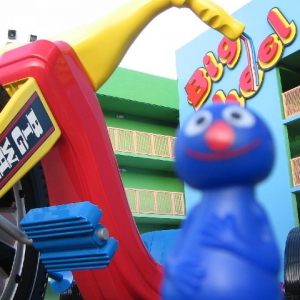 Grover on the big wheel