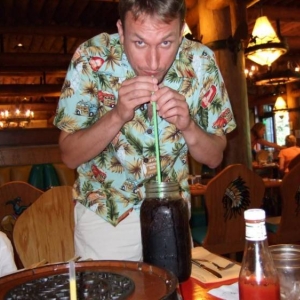 a very large coke where's the rest room