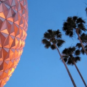 Spaceship Earth at sunset