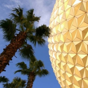 Spaceship Earth and Palm Trees