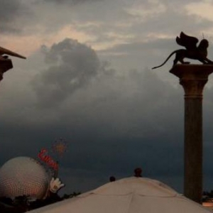 Epcot just before a storm