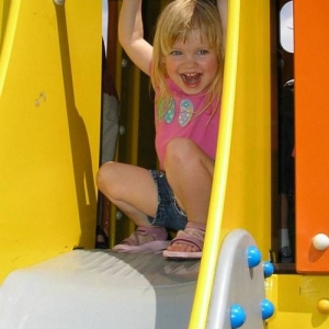 Preparing to Slide at Downtown Disney