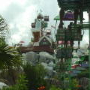 under the ski lift at Blizzard Beach