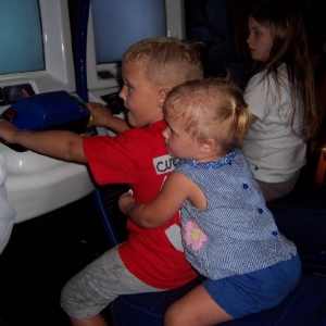 Riding with Big Brother at DisneyQuest