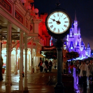 Main Street Clock At Night