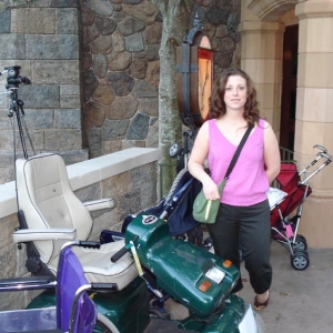 claudia with Bob's cart