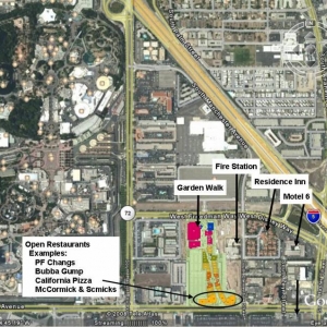 Gardenwalk map in Anaheim near Disneyland