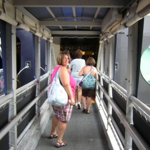 Walking up the Gangway