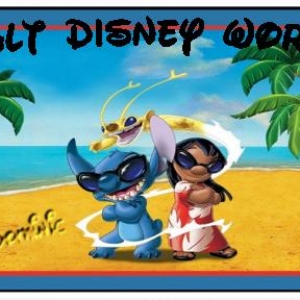 WDW Lilo Stitch Sand Writing Pic