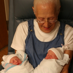 Great-grandma & twins
