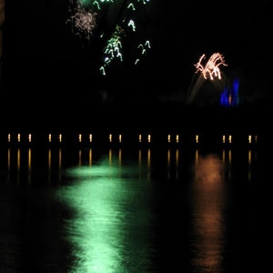 Fireworks seen from Boca Chica - should have used a tripod!