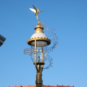 Gilded Gaslamp with Tinkerbell on Top
