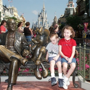 Kids at Magic Kingdom Castle in 2004