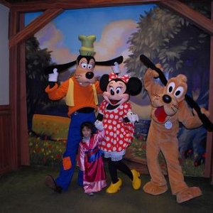 Minnie Goofy and Pluto