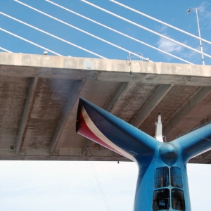Passing under the Jacksonville Bridge