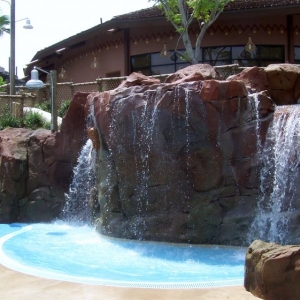 Kids area waterfall.