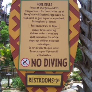 Pool sign.