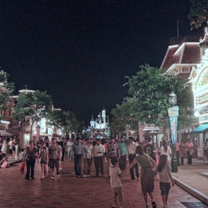 Main Street USA at Night - Hong Kong Disneyland