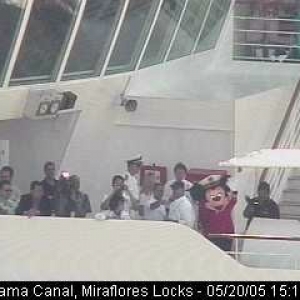 Mickey waving from the Magic