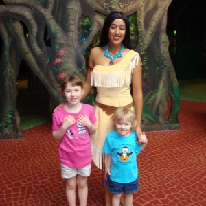 Lindsay and Abbey with Pocahontas.